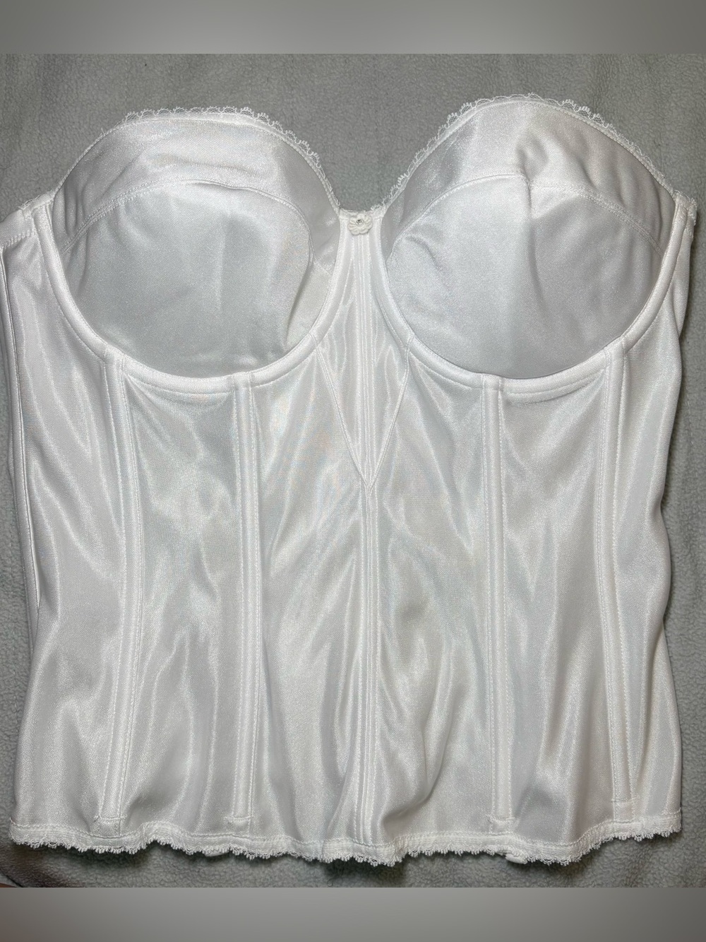 Dominique 36D Bridal White Strapless Longline Bustier Corset Bra
